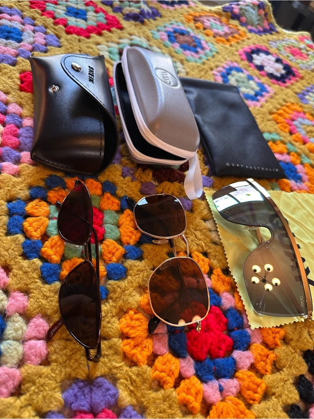 Quay & Multi-Brand Sunglasses Bundle - 3 Pairs with Protective Cases